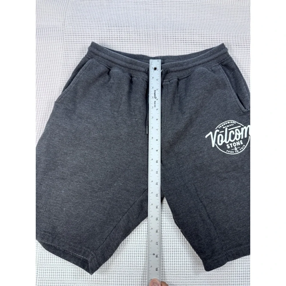 Volcom Stone Fleece Shorts Mens Small Gray Drawstring Lounge Casual A10117TS